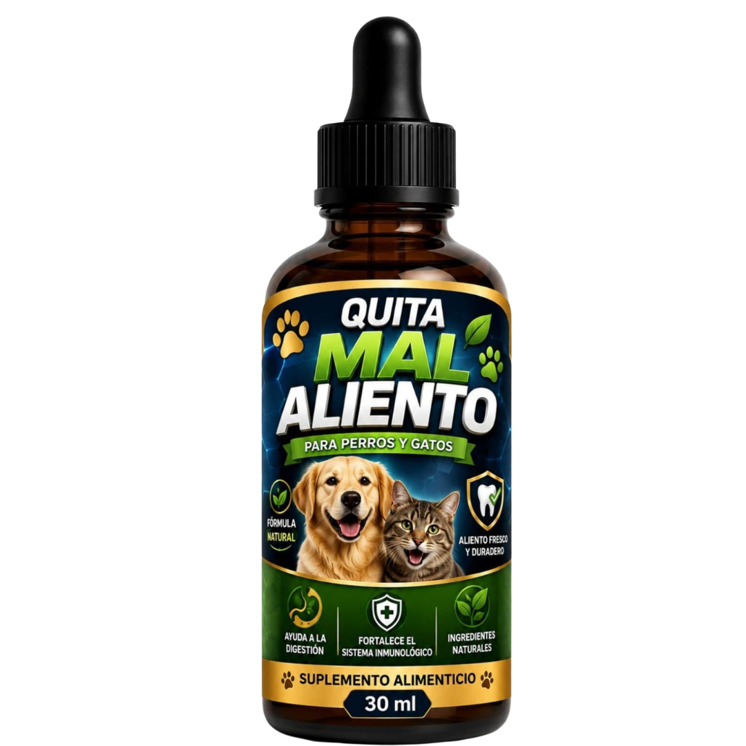 Quita Mal Aliento Perros y Gatos — Gotas Suplemento Alimenticio 30ml